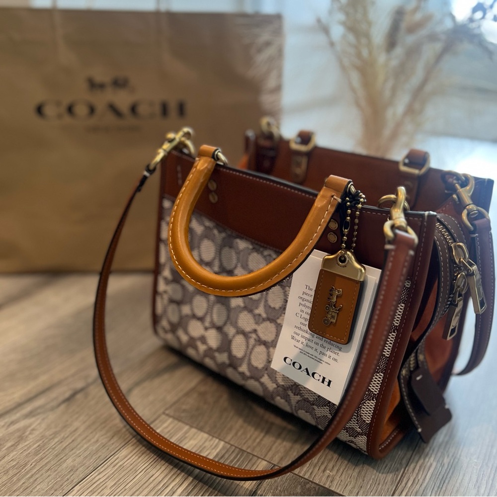 COACH Rogue Bag 25 in Signature Textile Jacquard Brown